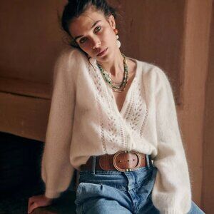 🐑 Sezane Egide Cardigan Ecru Size S (36, US 4)